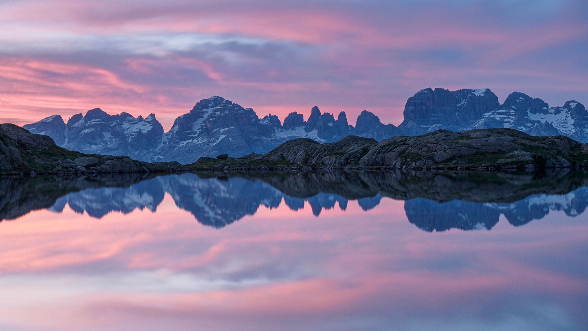 Early sunrise on Lago Nero di Cornisello