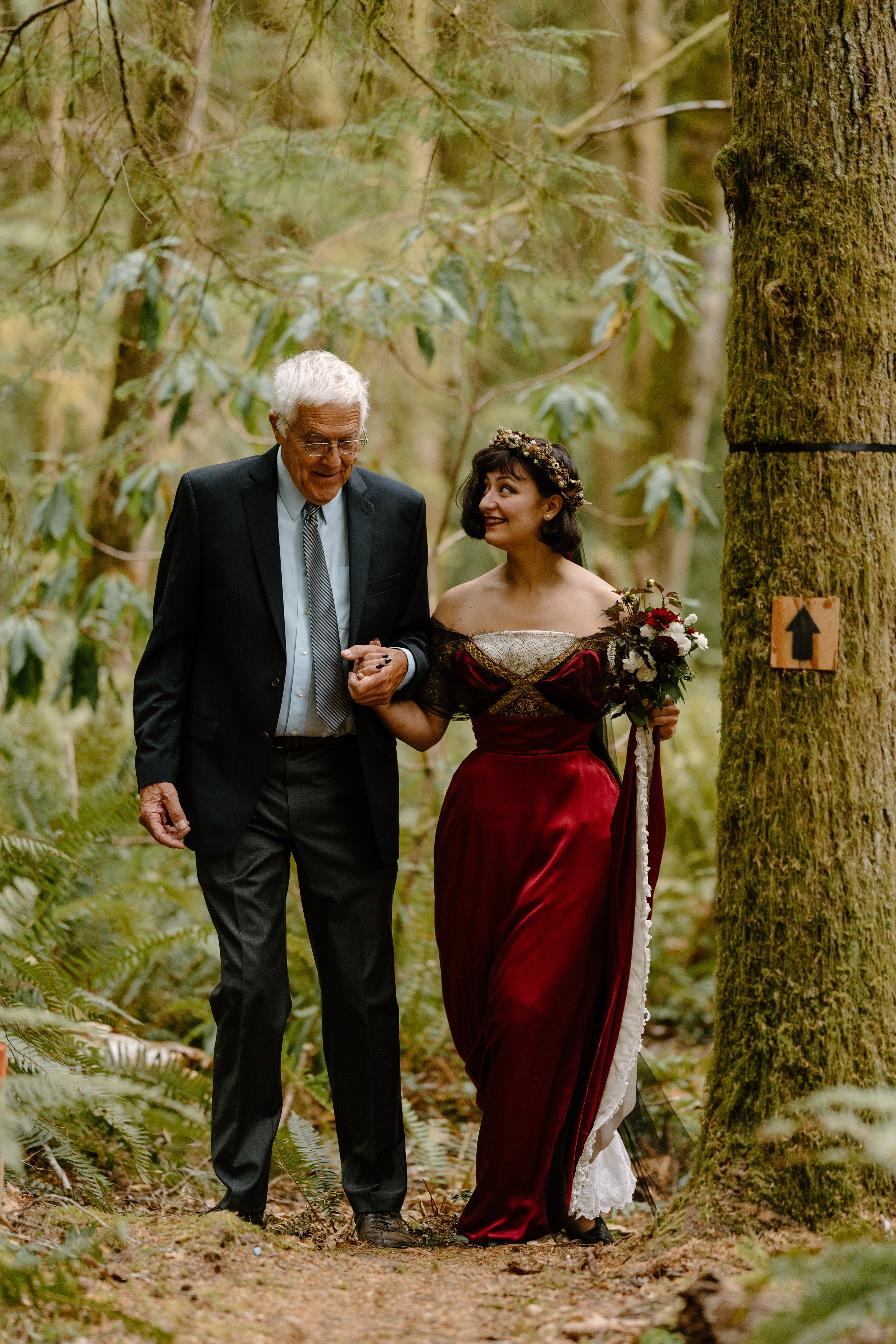 A 1911-inspired gown for an elegant Seattle bride. The gown is sewn in duchesse silk satin with antique repurposed trims and laces. The interior is finished by hand with boning for silhouette support. While this exact design is not available for reproduction, variations of post-Edwardian evening gowns can be customized. Photo courtesy of Cat Ruchalski Photography.