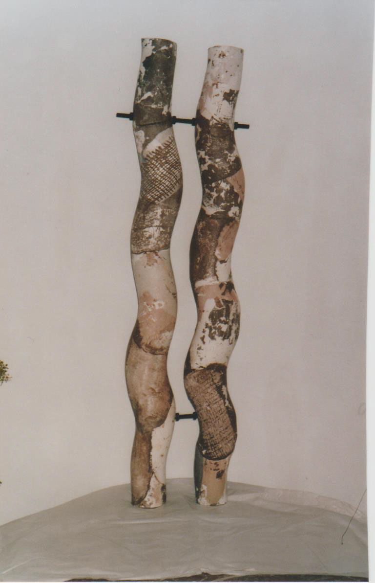 Slip decorated pipes