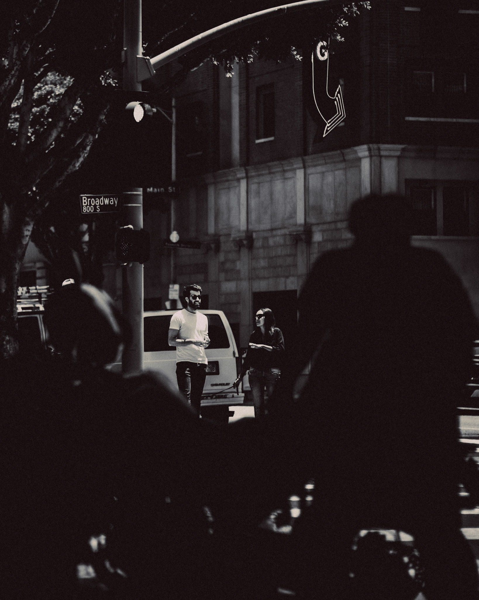 Black and white street snapshot, Los Angeles, California, USA, July 2018, Leica M.