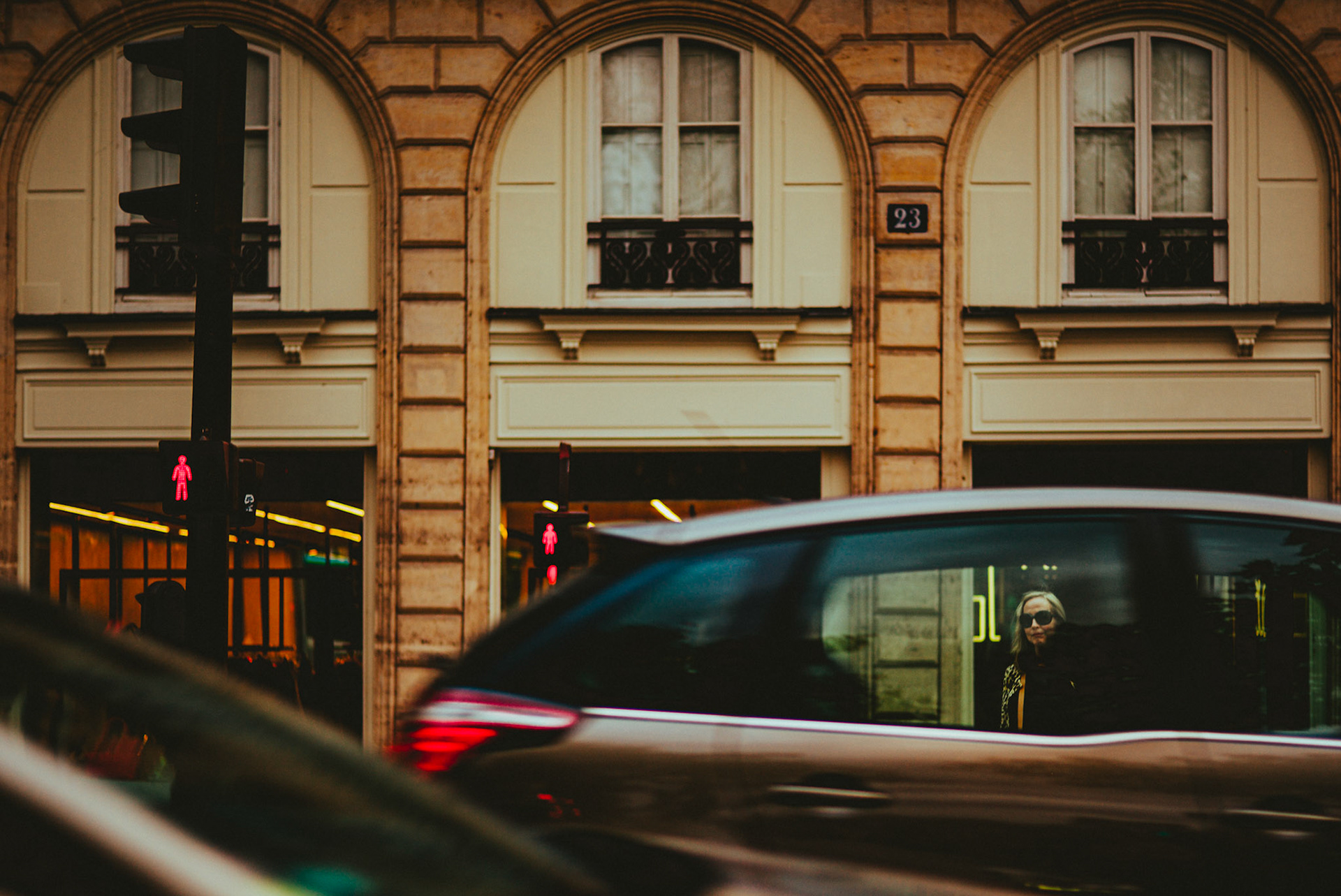 Shooting through a car window, Quai de Conti, Paris, France, September 2017, Leica M.