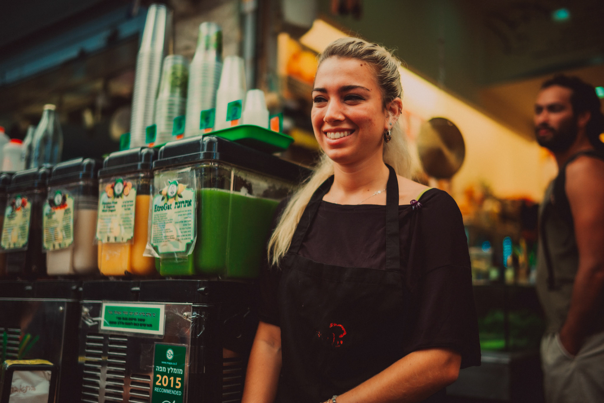 An Israeli vendor, Mahane Yehuda Market, Jerusalem, Israel, July 2015, Leica M.