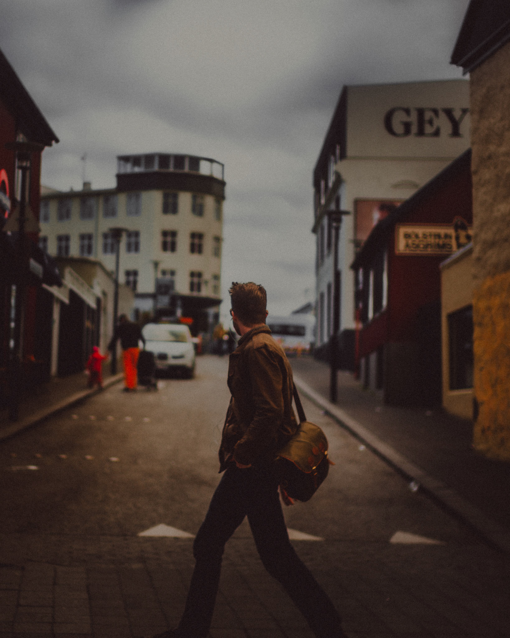 A man walking in downtown Reykjavík, Iceland, May 2016, Leica M.