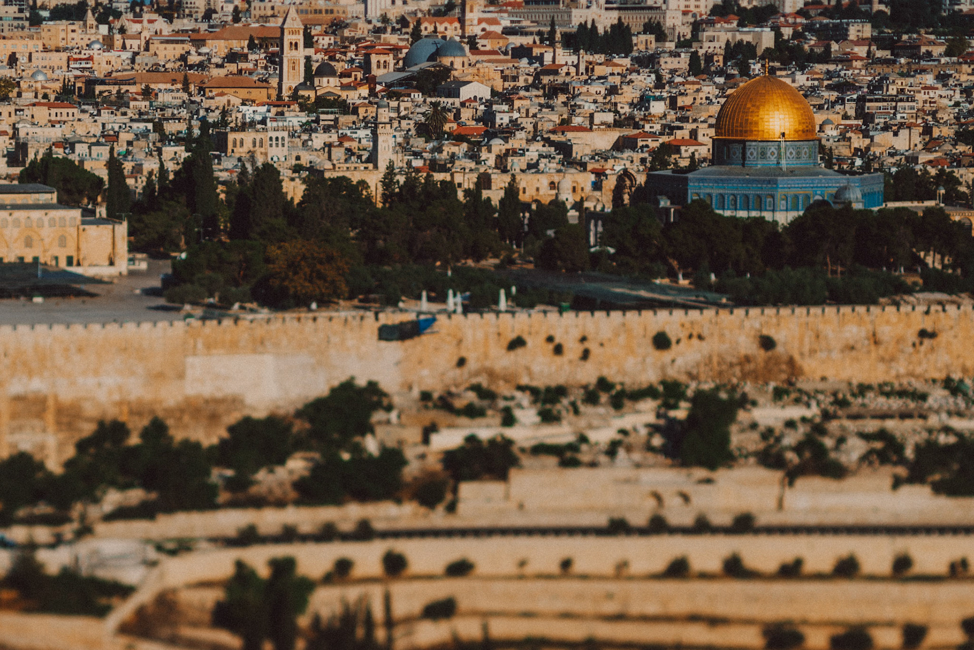 Temple Mount, from the Mount of Olives, Jerusalem, Israel, July 2015, Sony A7S.
