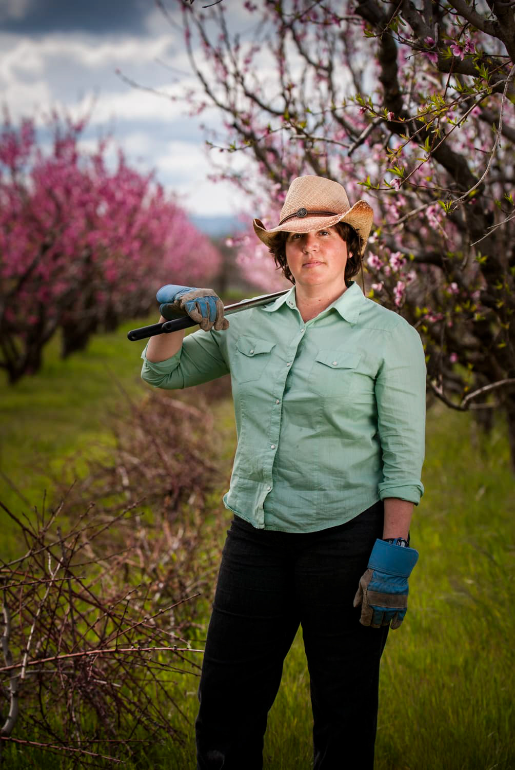 Tina Reikes in field Bear Flag Farm Winters, California
