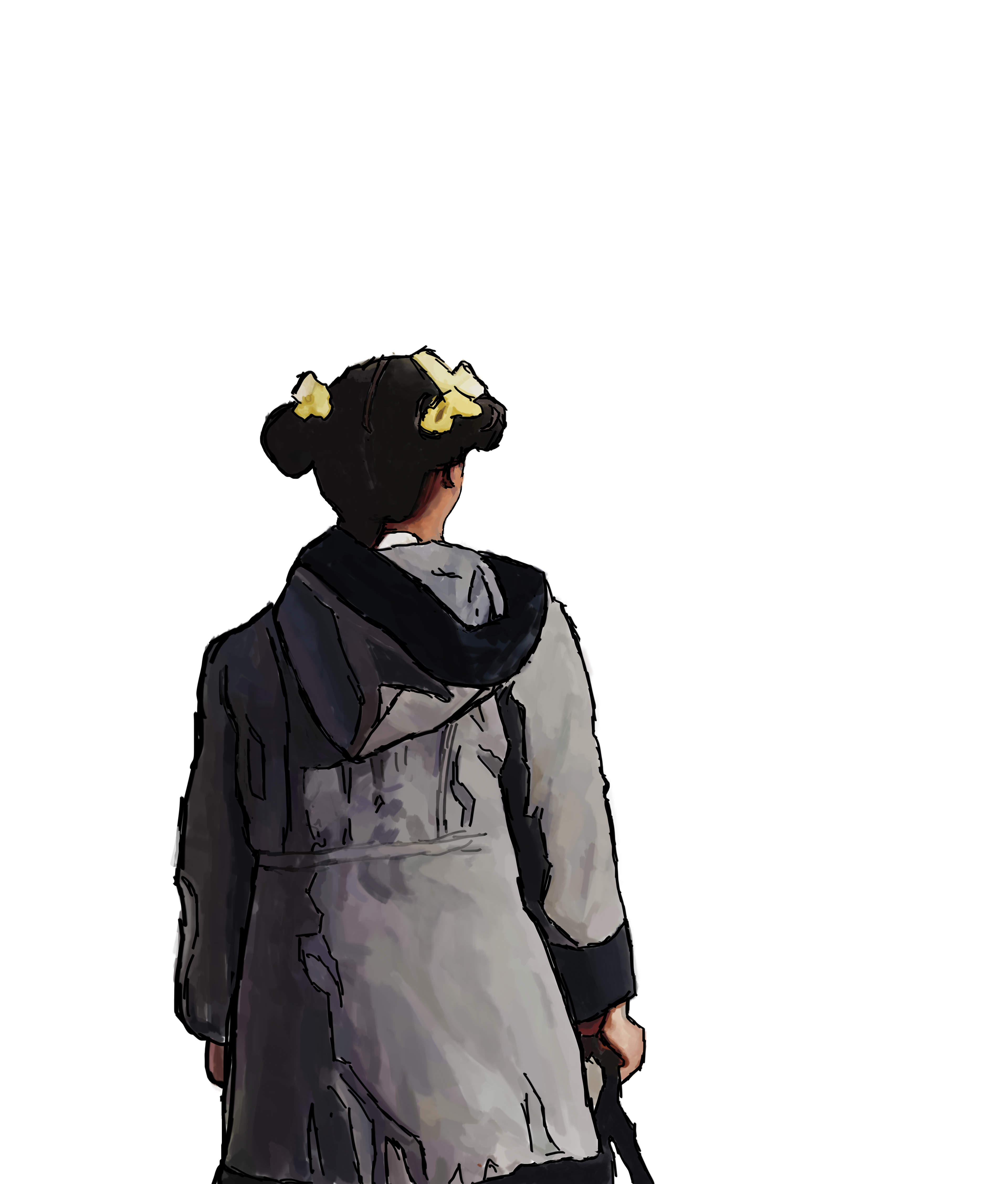 Photoshop painting of girl for Codeswitching documentary poster
