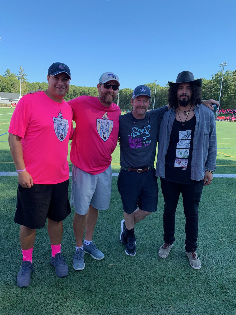 Asst. Coach Wells and Head Coach Ray Pavlik, creators of the Kicks for Cancer which has raised over $400,000 since they've started. With Billy Crosby and Me, Tyler from Crosby designs.