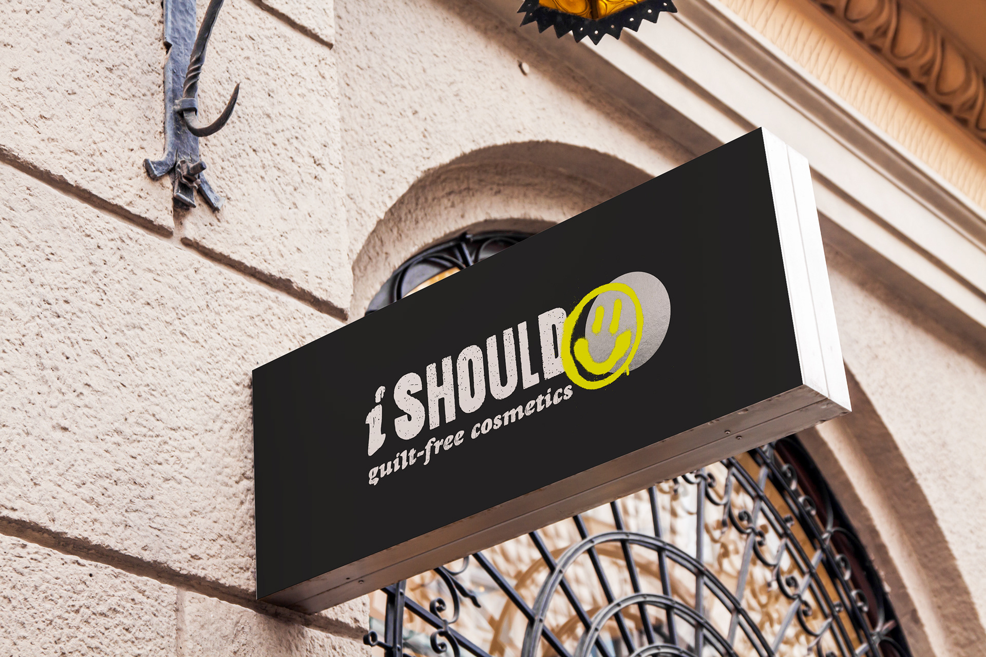 iSHOULD Shop Signage Mock-Up.