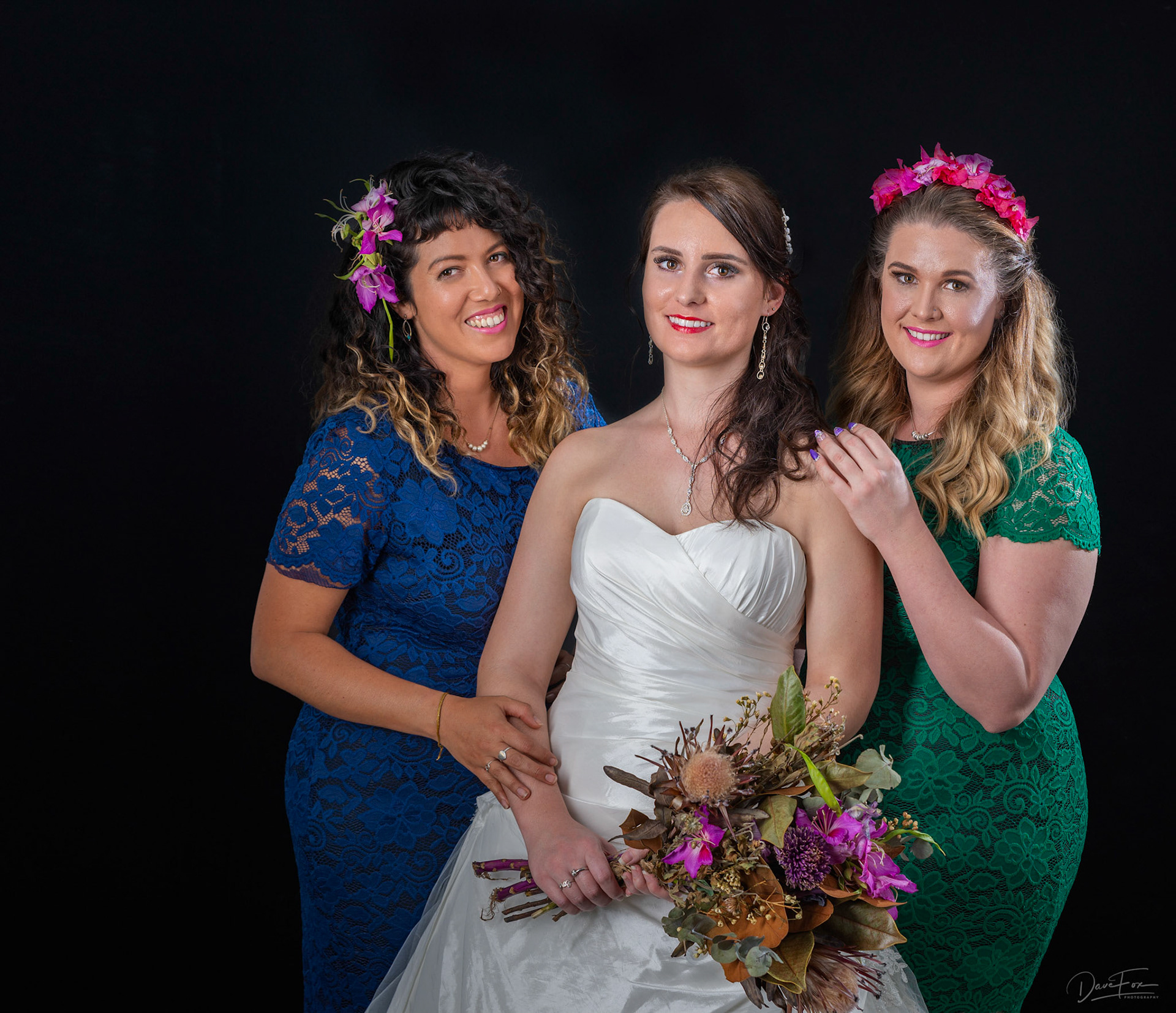 Bridesmaids Hair & Makeup by Serena. Bride Hair & Makeup by Kanae