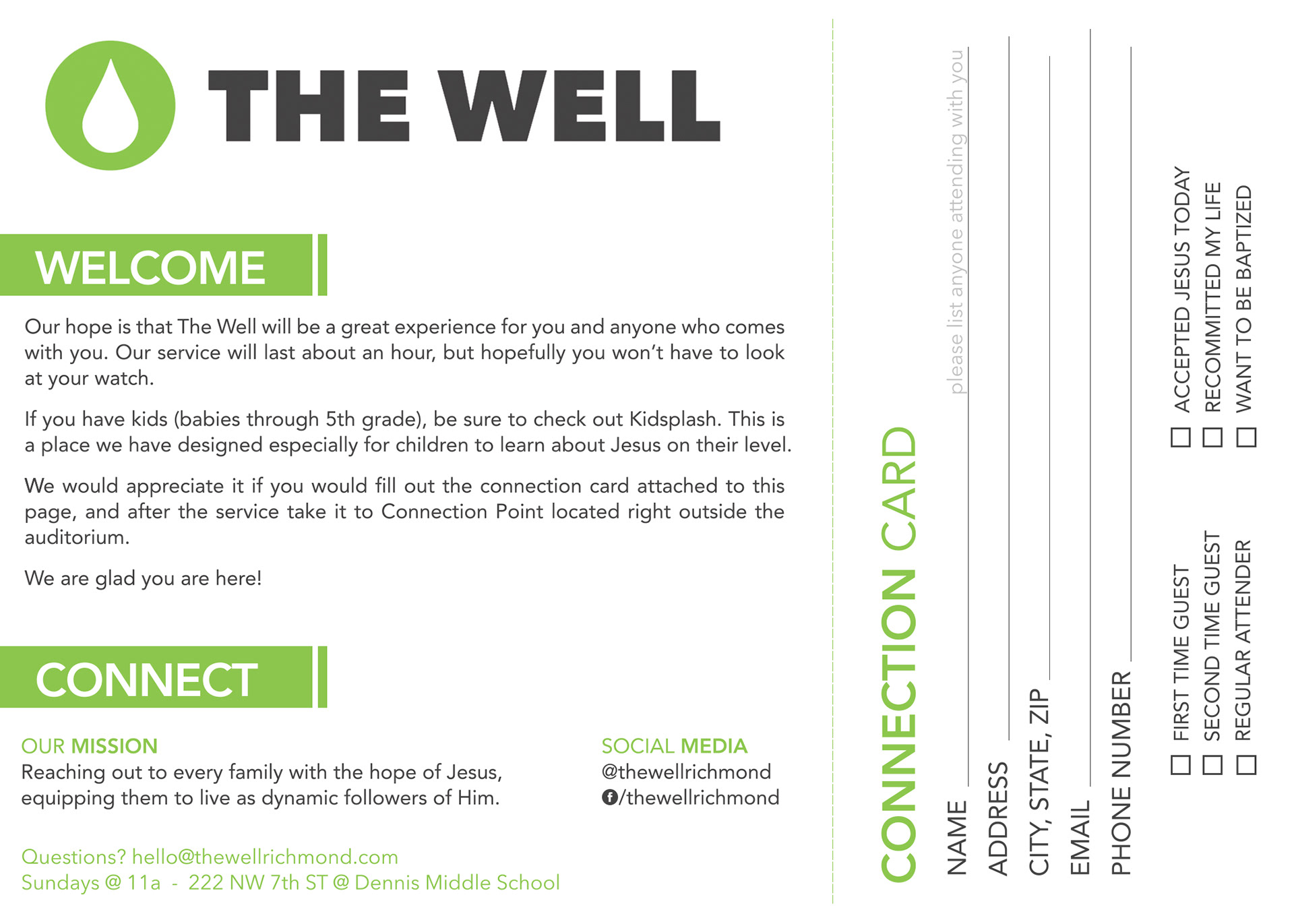 Church Connection Card