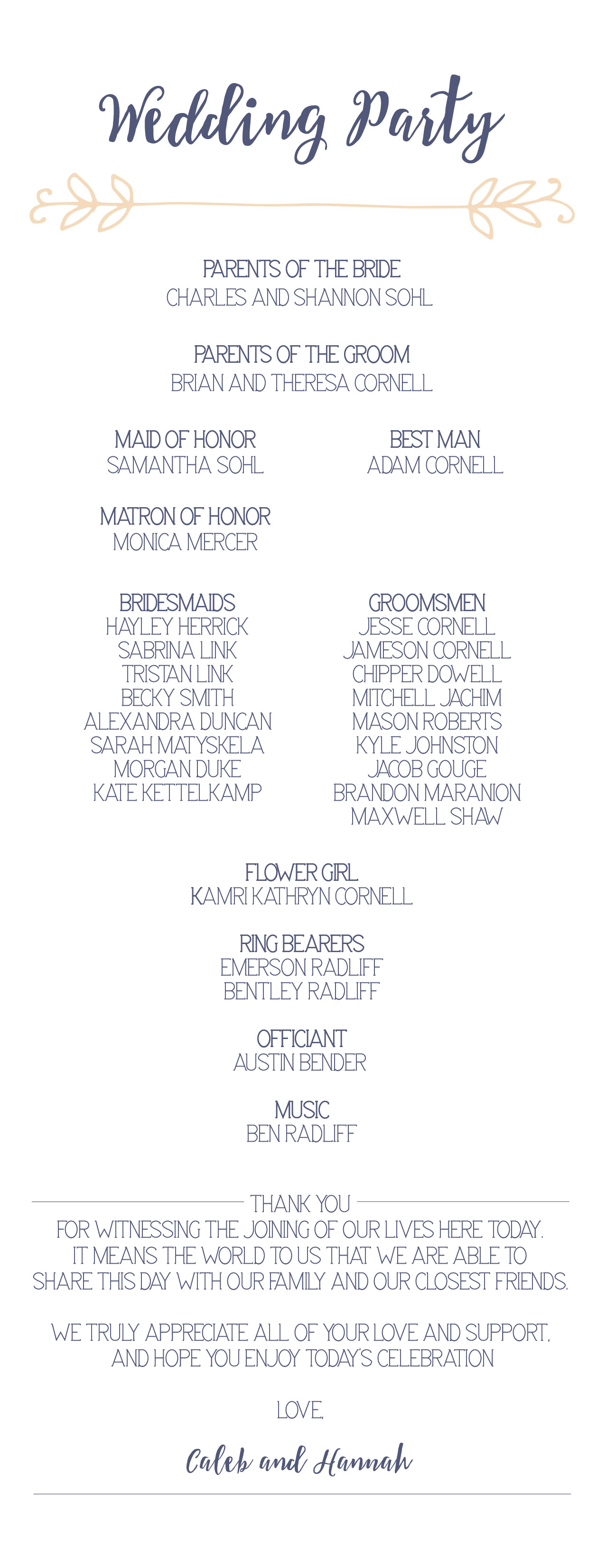 Wedding Program Design