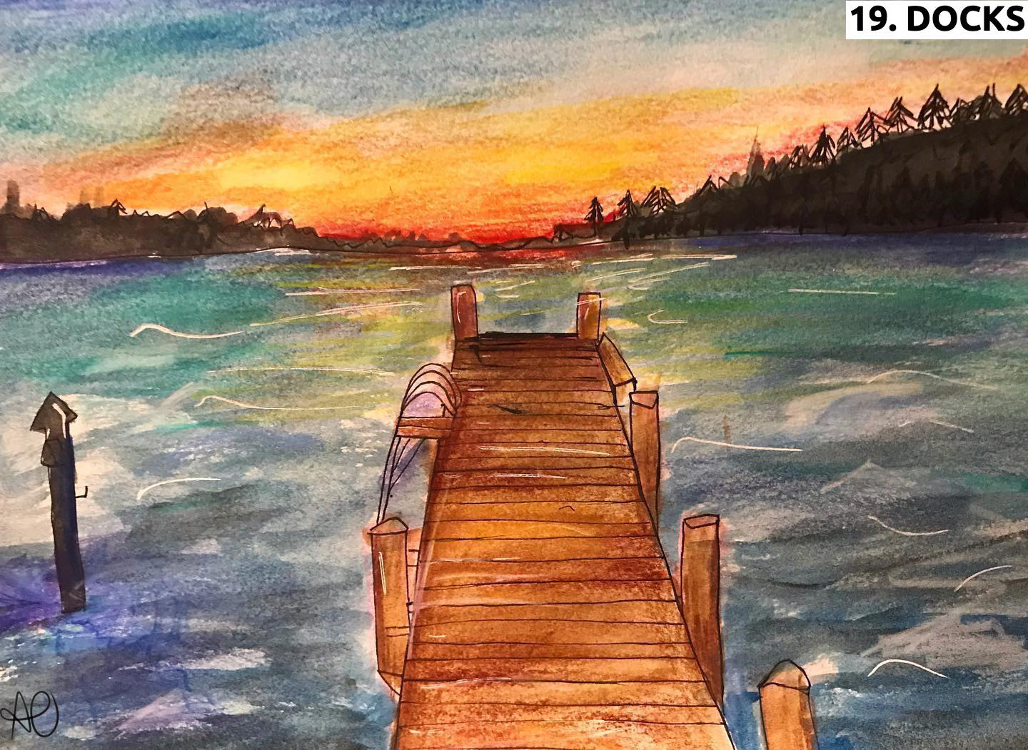 Docks Watercolor