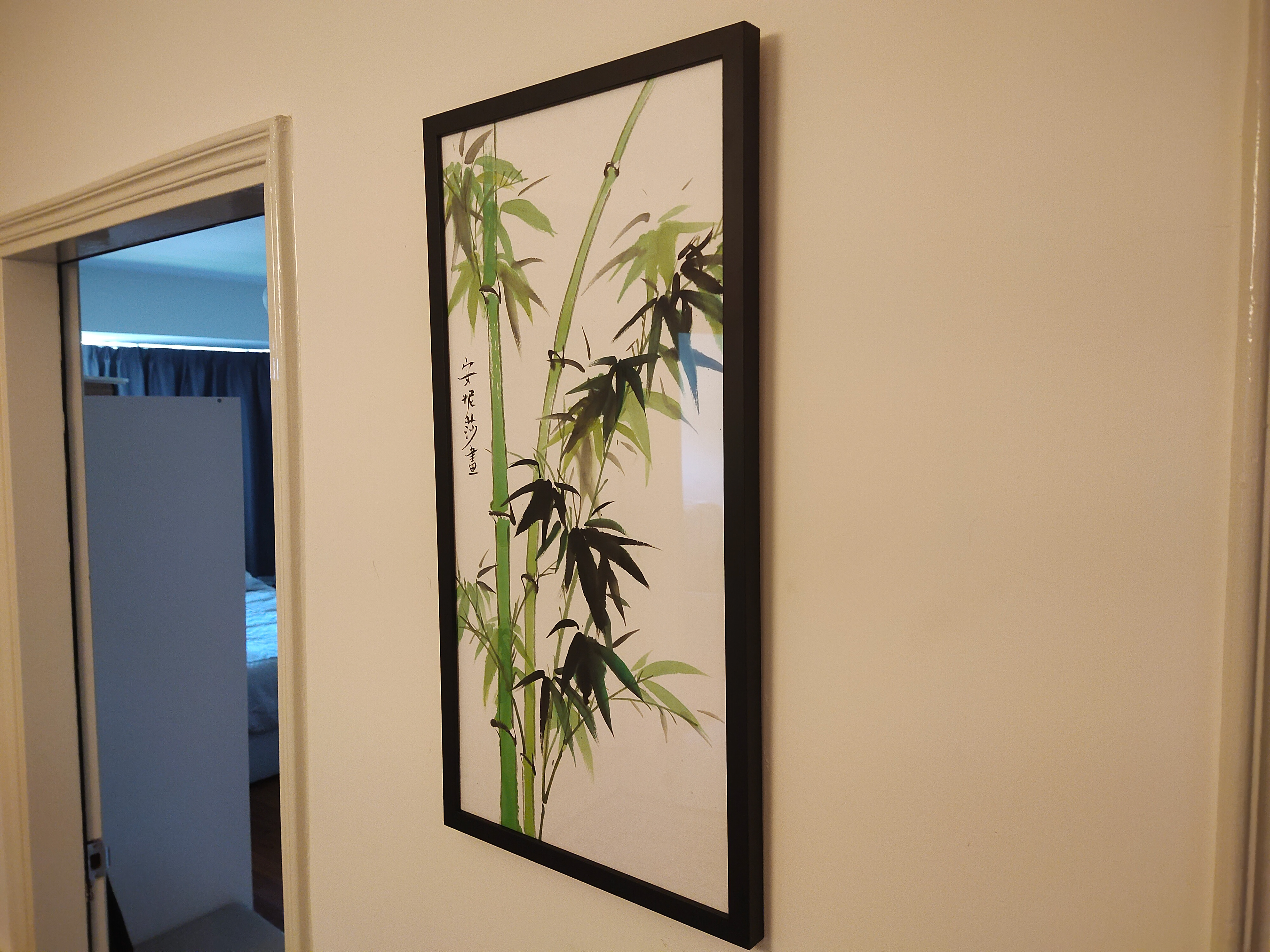Bamboo with leaves - Framed