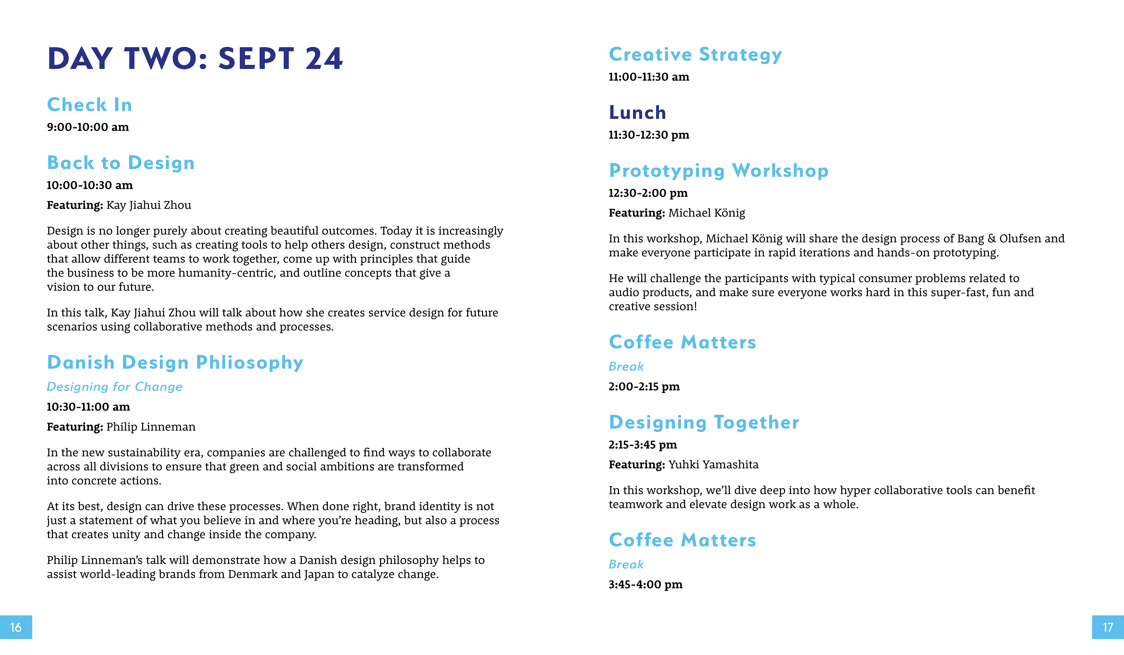 program pages 16 and 17