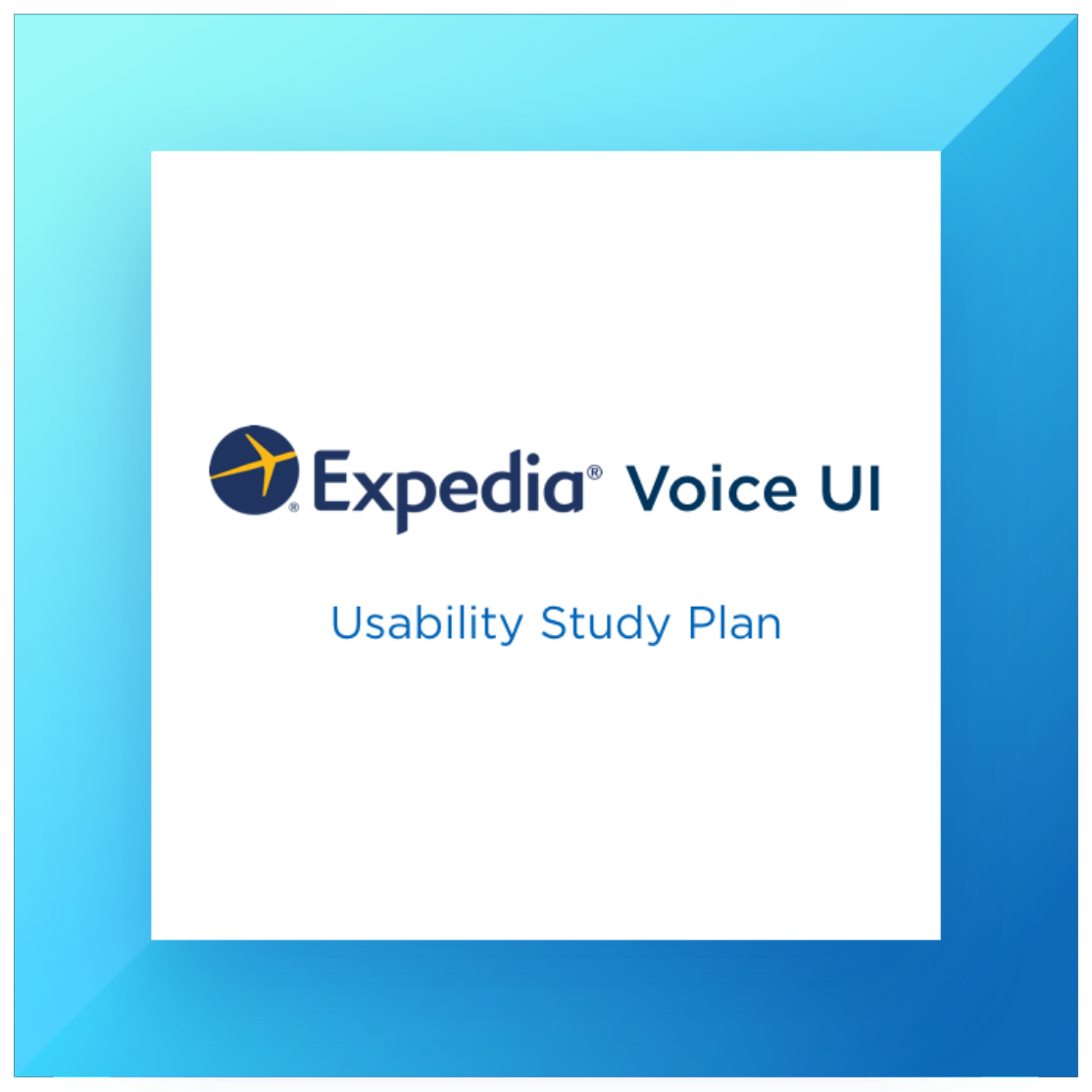 Logo with text: Expedia Voice UI, Usability Study Plan