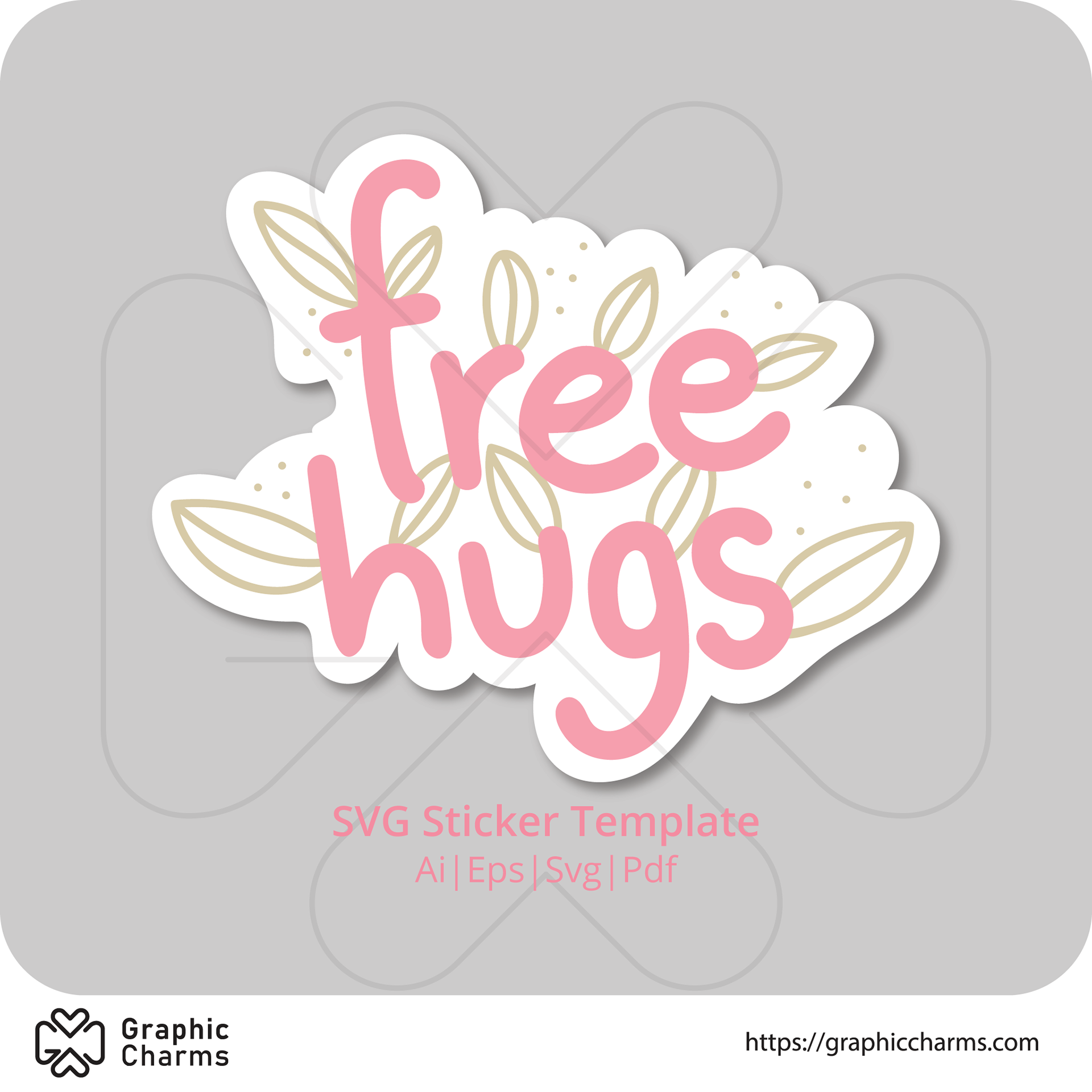 Graphiccharms Free Hugs Svg Graphics Sticker Design Template