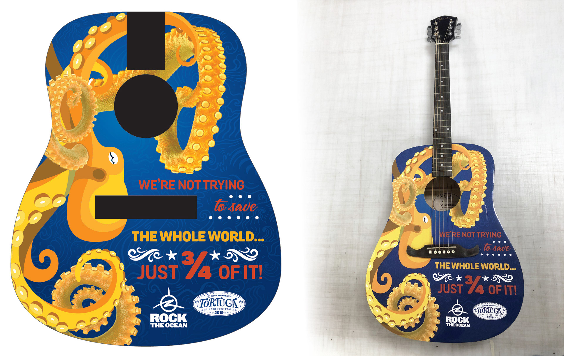 Rock The Ocean - Acoustic Guitar Octopus