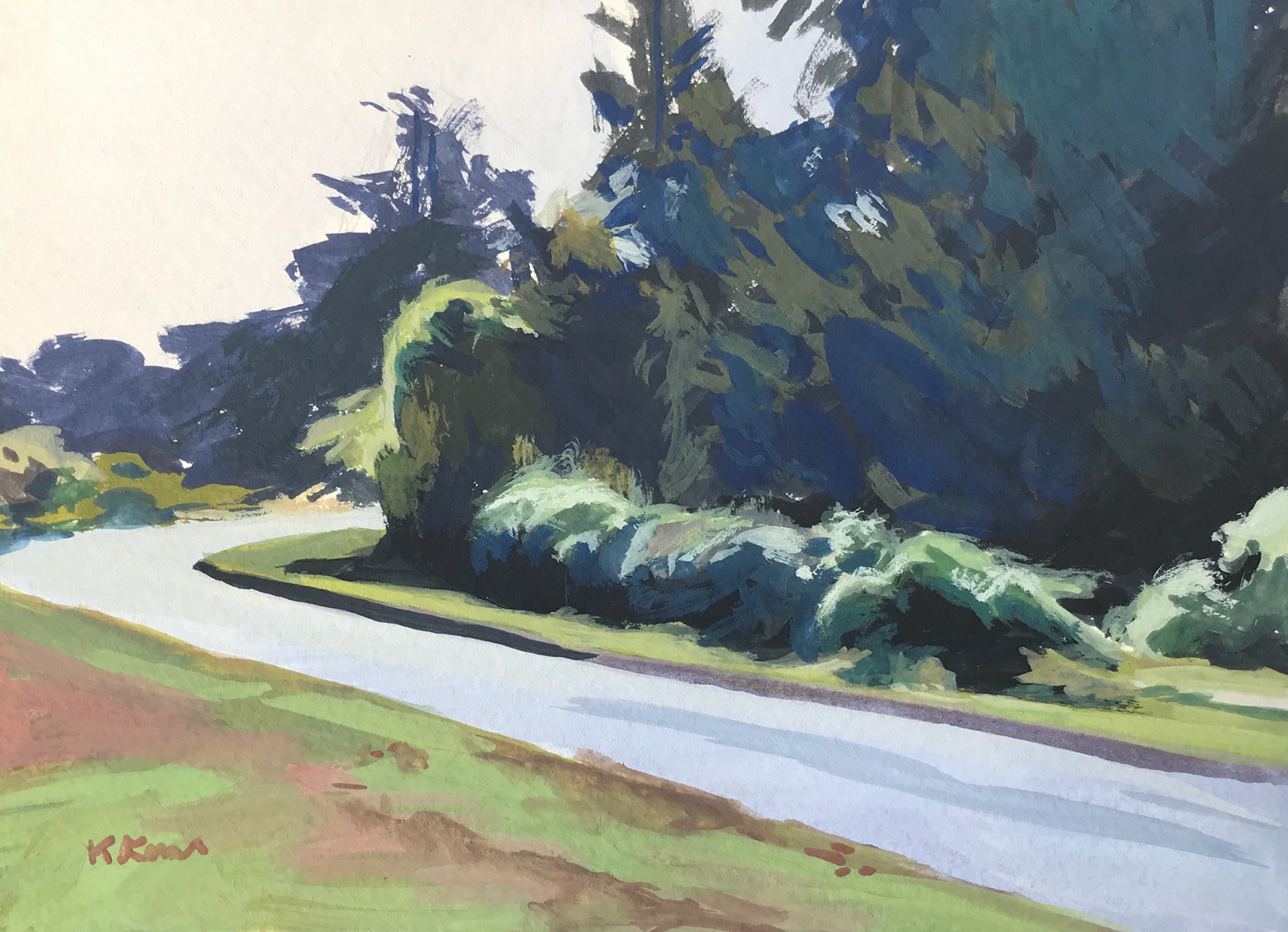 "Google Street View Plein Air Painting 2" - 5x7 inches