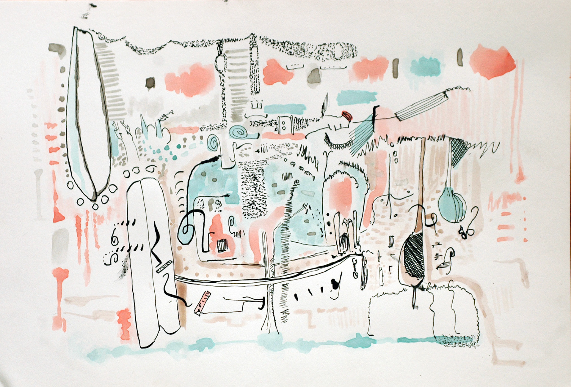 "Las yungas" 2017. Indian ink on paper .