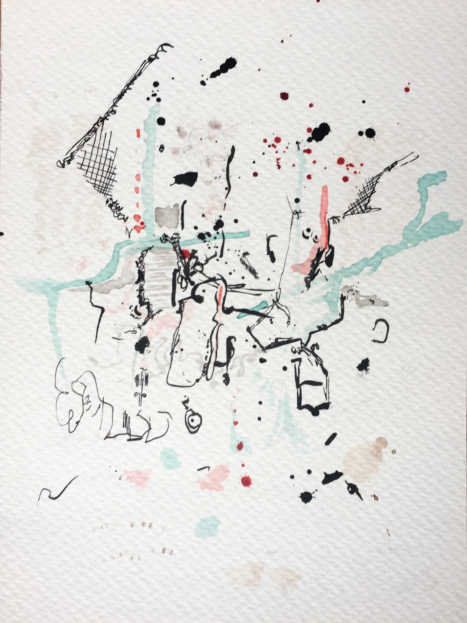 "Untitled" 2017. Indian ink on paper.