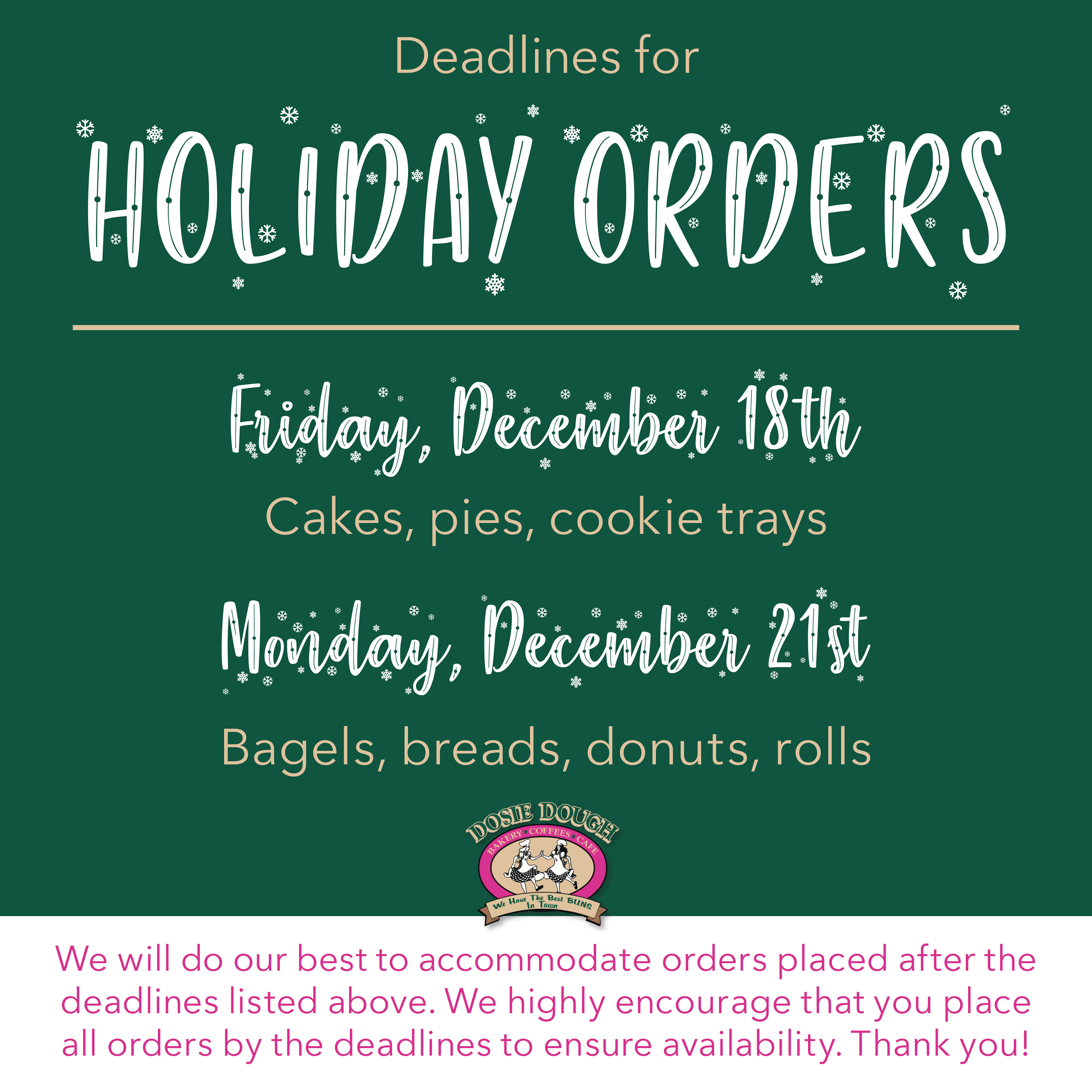 Holiday Pre-orders