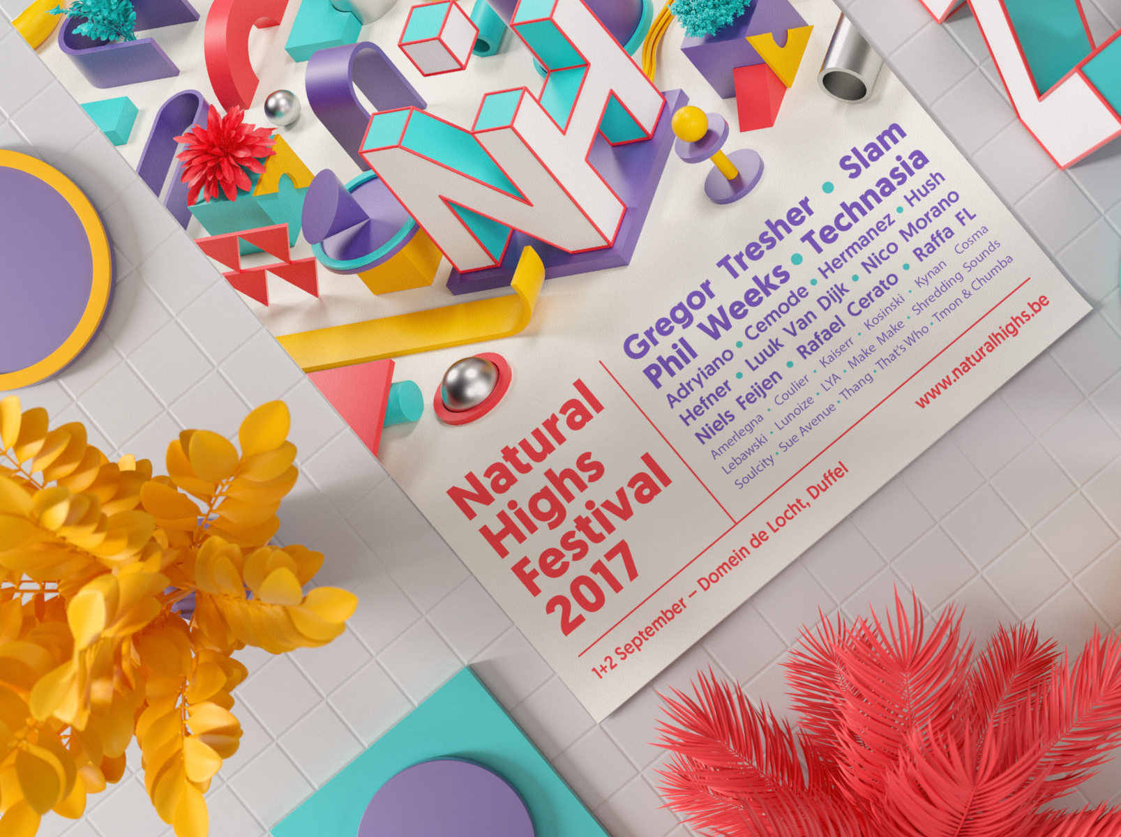 Graphic Design & 3D - Natural Highs Festival - Serafim Mendes