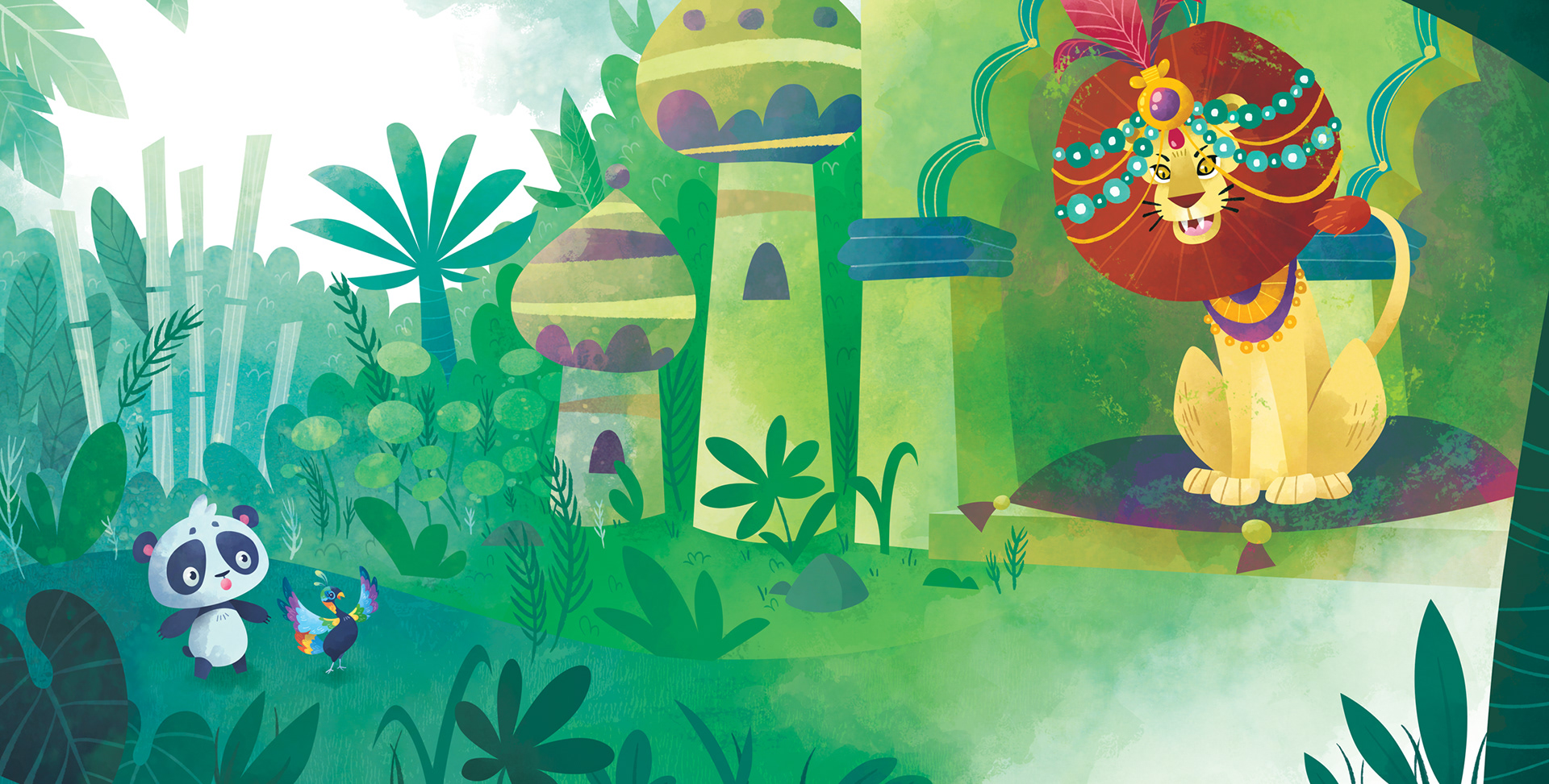 Book spread from Petit Panda, Éditions Héritage