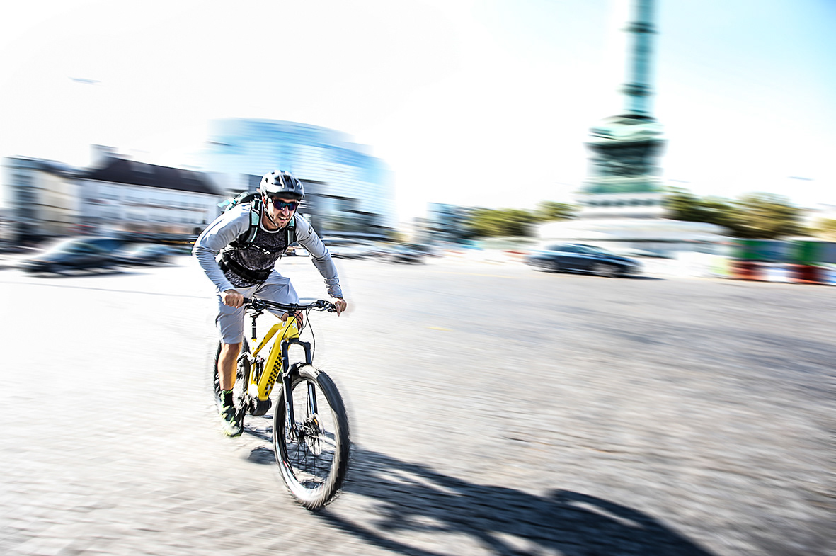 Ebike, Bastille, Paris, France.
