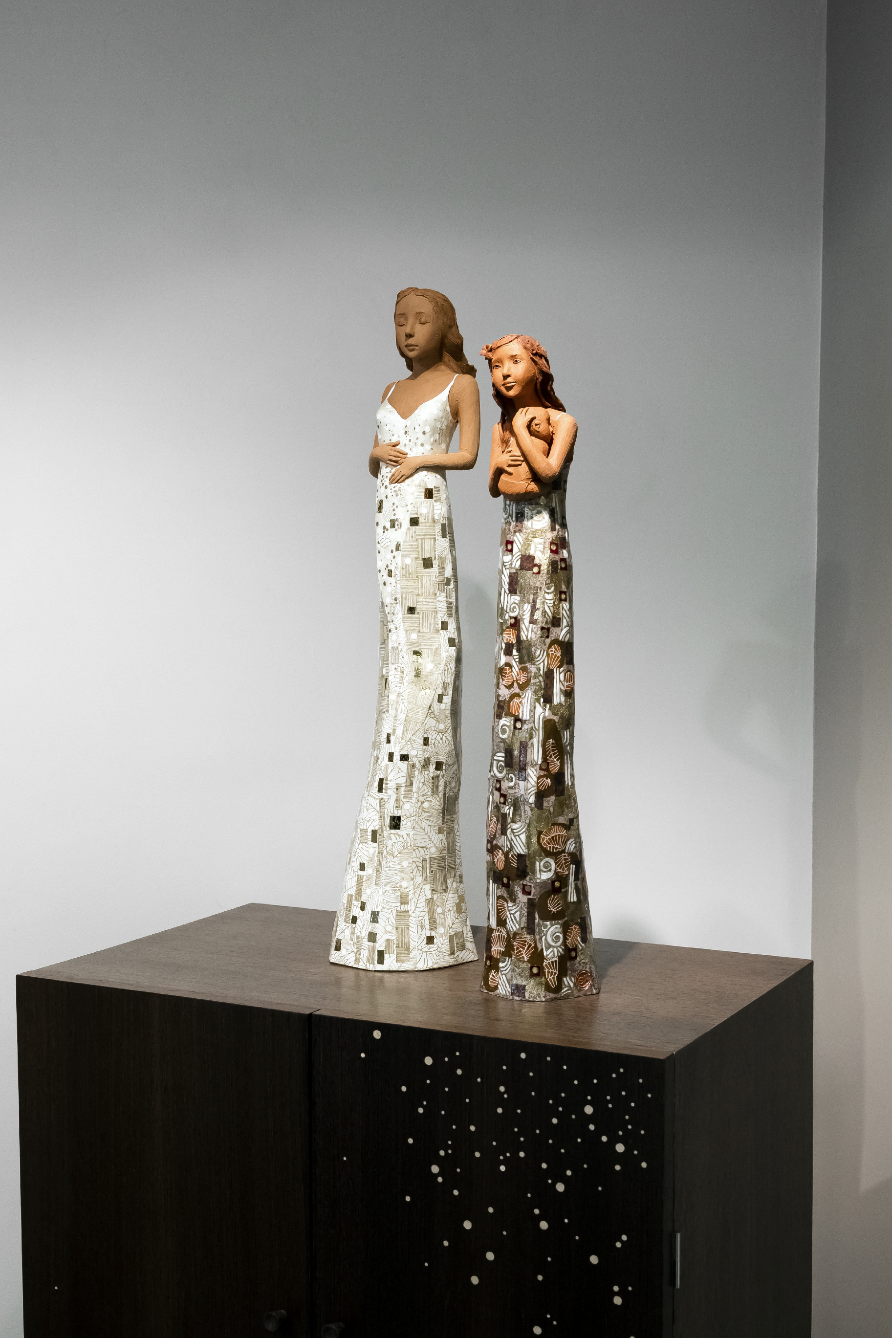 Sculptures en céramique décors papier - 1900€