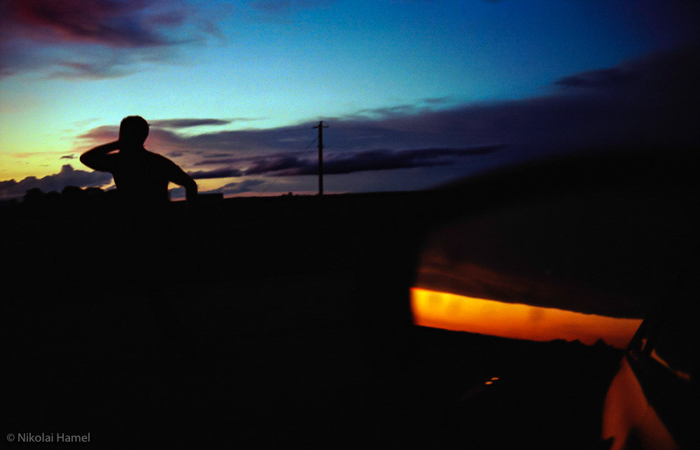 Runner at Sunset. Canon A-1, Kodak Portra 400. Underexposed a stop.