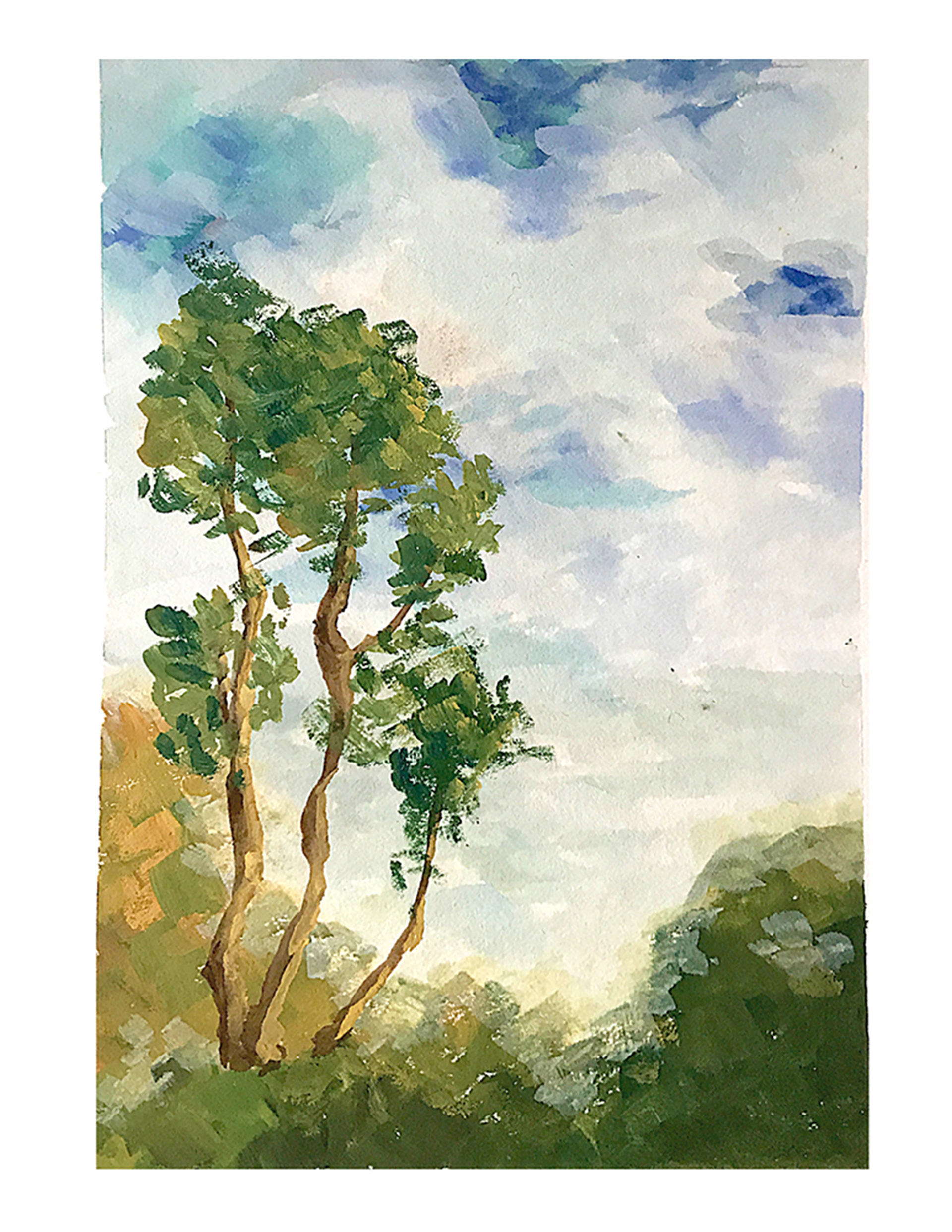 Skyblue | 2019, 5"x7", Gouache