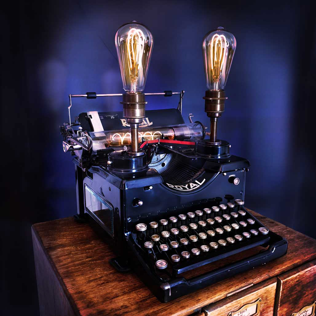 Upcycled Rare Vintage 1920's Typewriter Steampunk Lamp