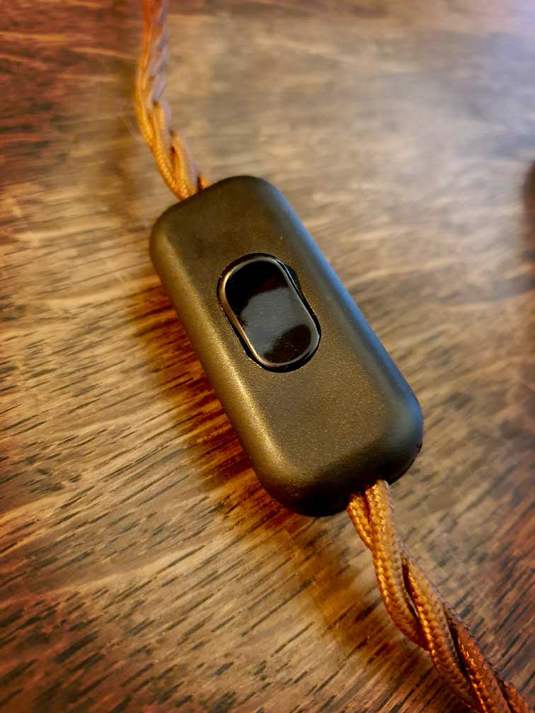 inline switch with vintage braided cable