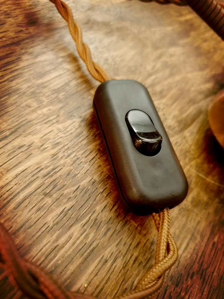 Inline switch with vintage braided cable