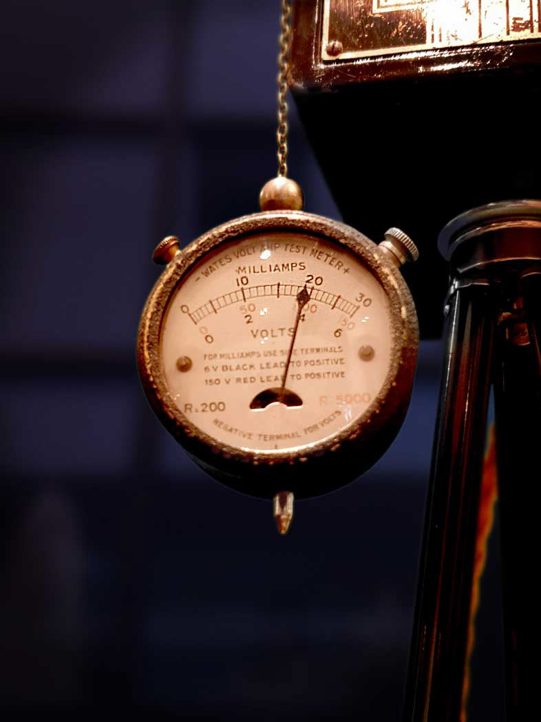 Vintage steampunk voltammeter decoration