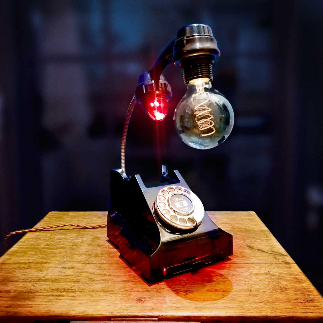 Handmade Upcycled Vintage Bakelite Telephone Desk Lamp