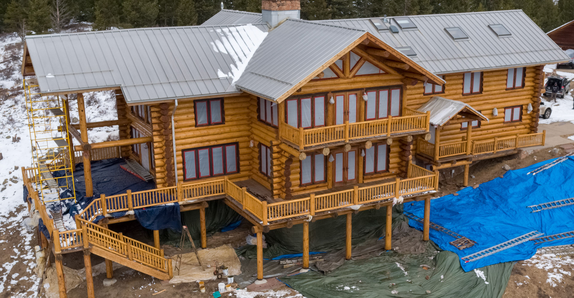 log home from drone
