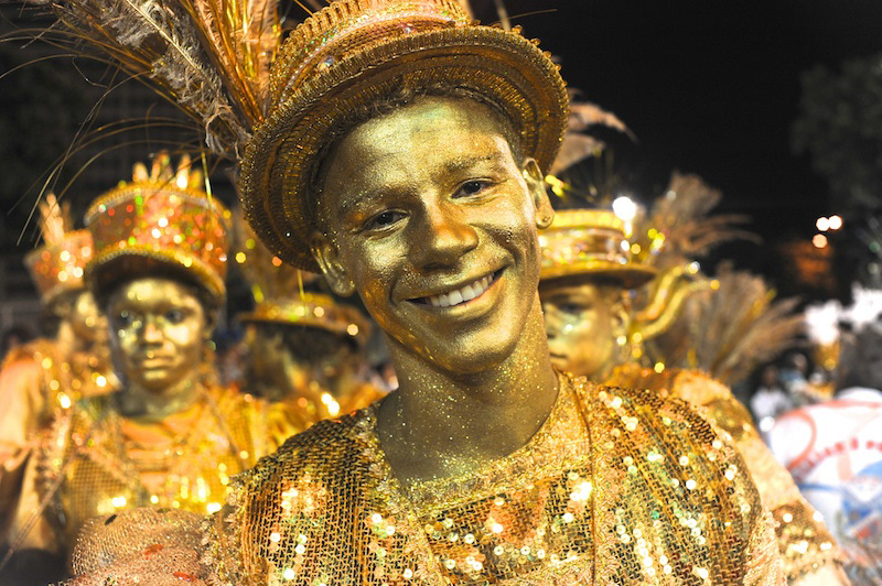 Reveller in Golden costume