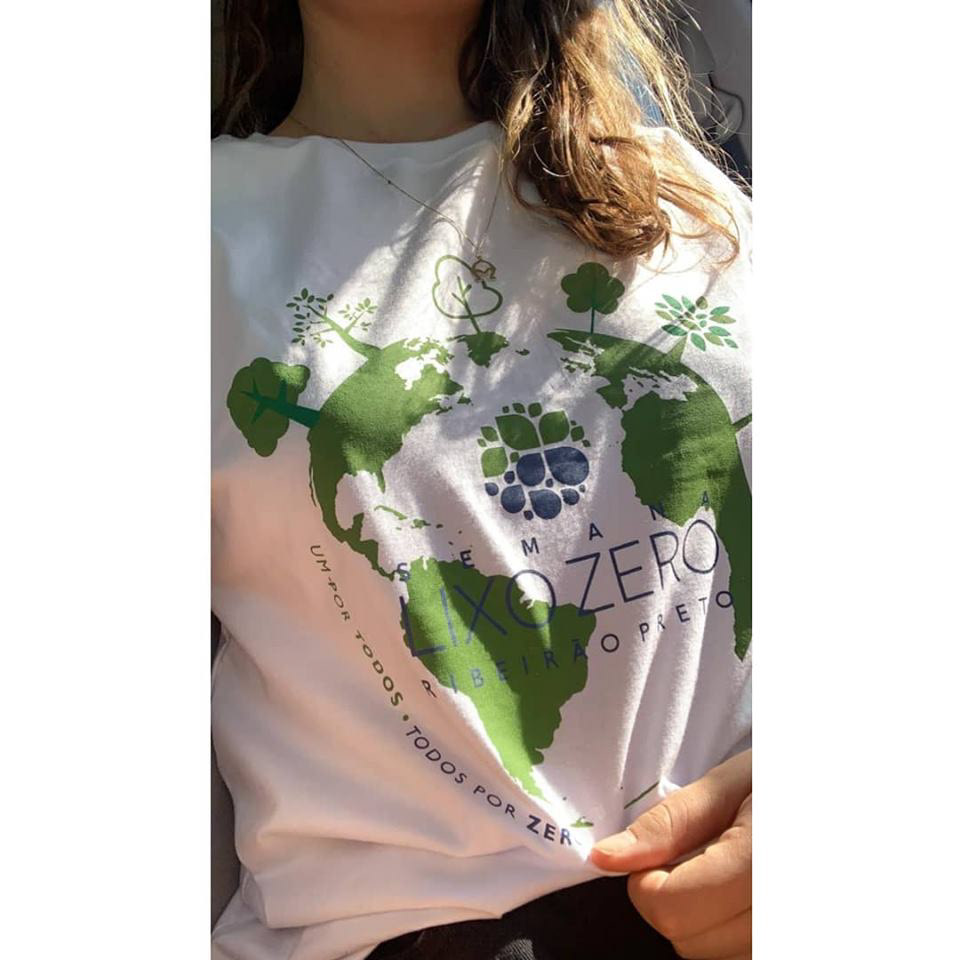 Camiseta 100% algodão orgânico para o Movimento Lixo Zer Ribeirão Preto