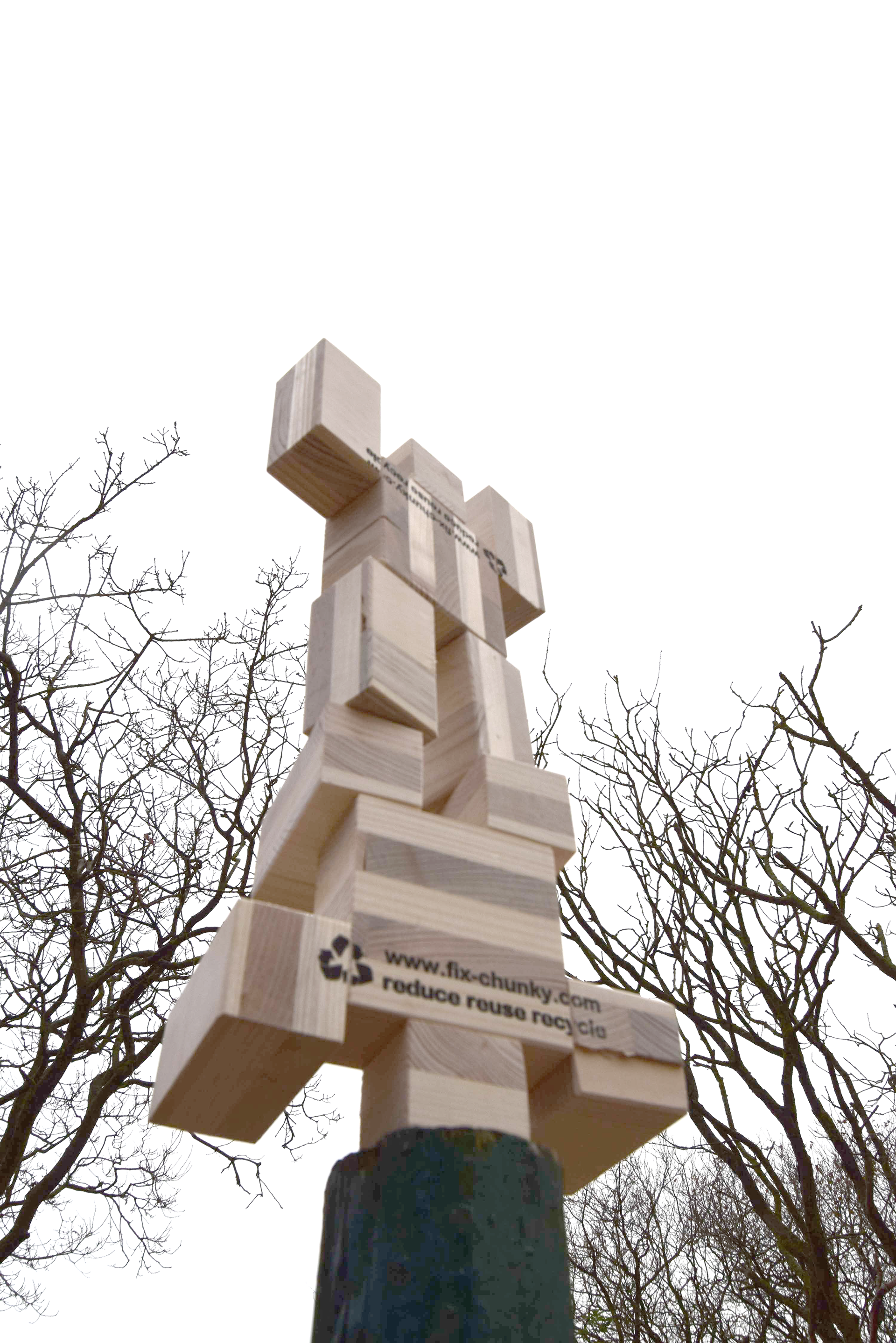 hello, we are CARBONATORS, we are made from reclaimed CLT