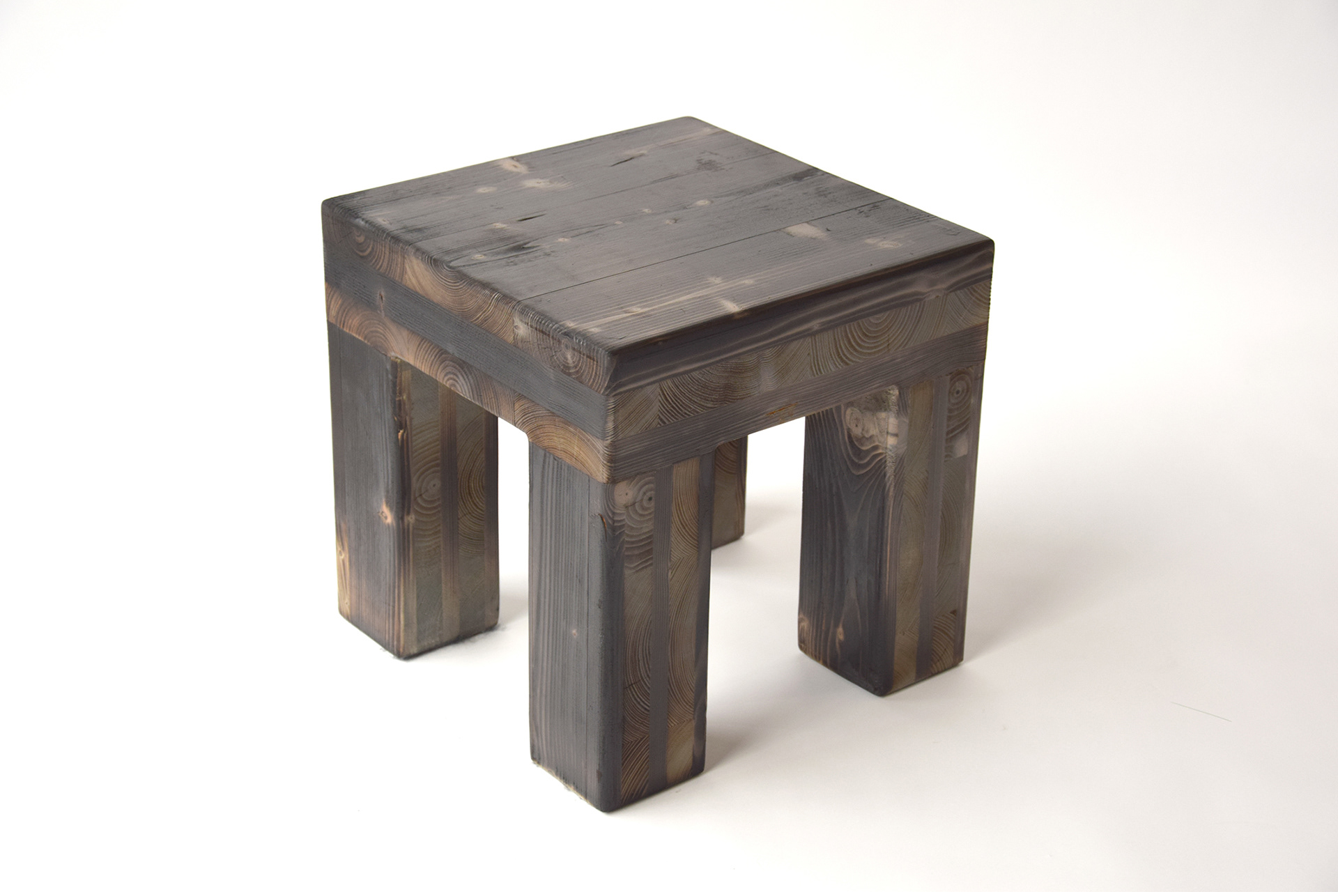chunky small stool, black ash