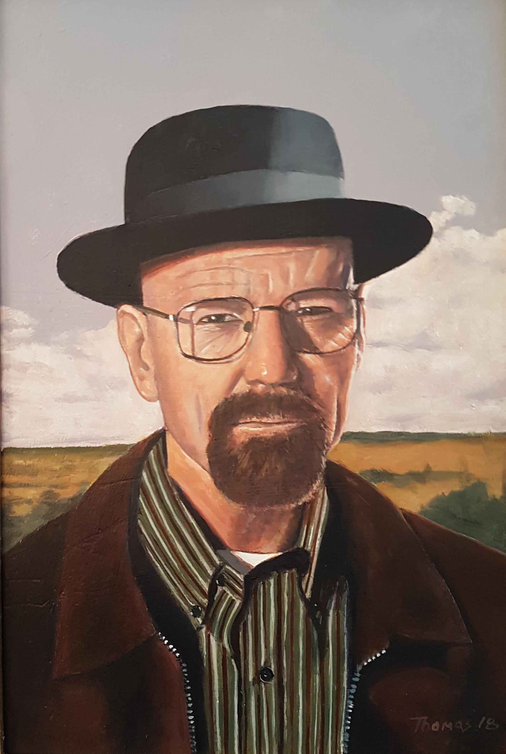 Roy Thomas A Small Portrait Of Walter White 13x7 Oil On Panel