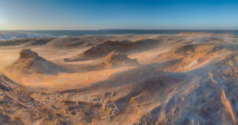 Sleeping bear point, winter, erosion, drifting, sculpted