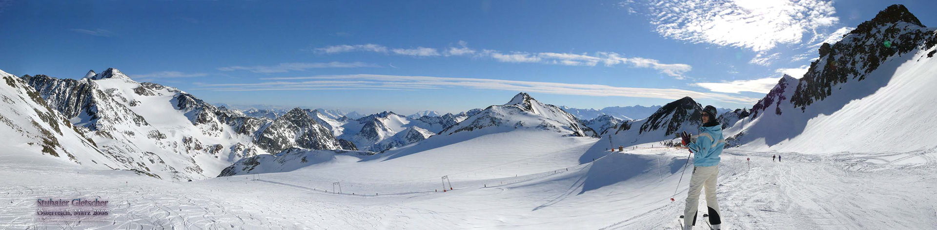 Ski-Berg-Panorama beim Kreuzjoch im Stubaital, Österreich