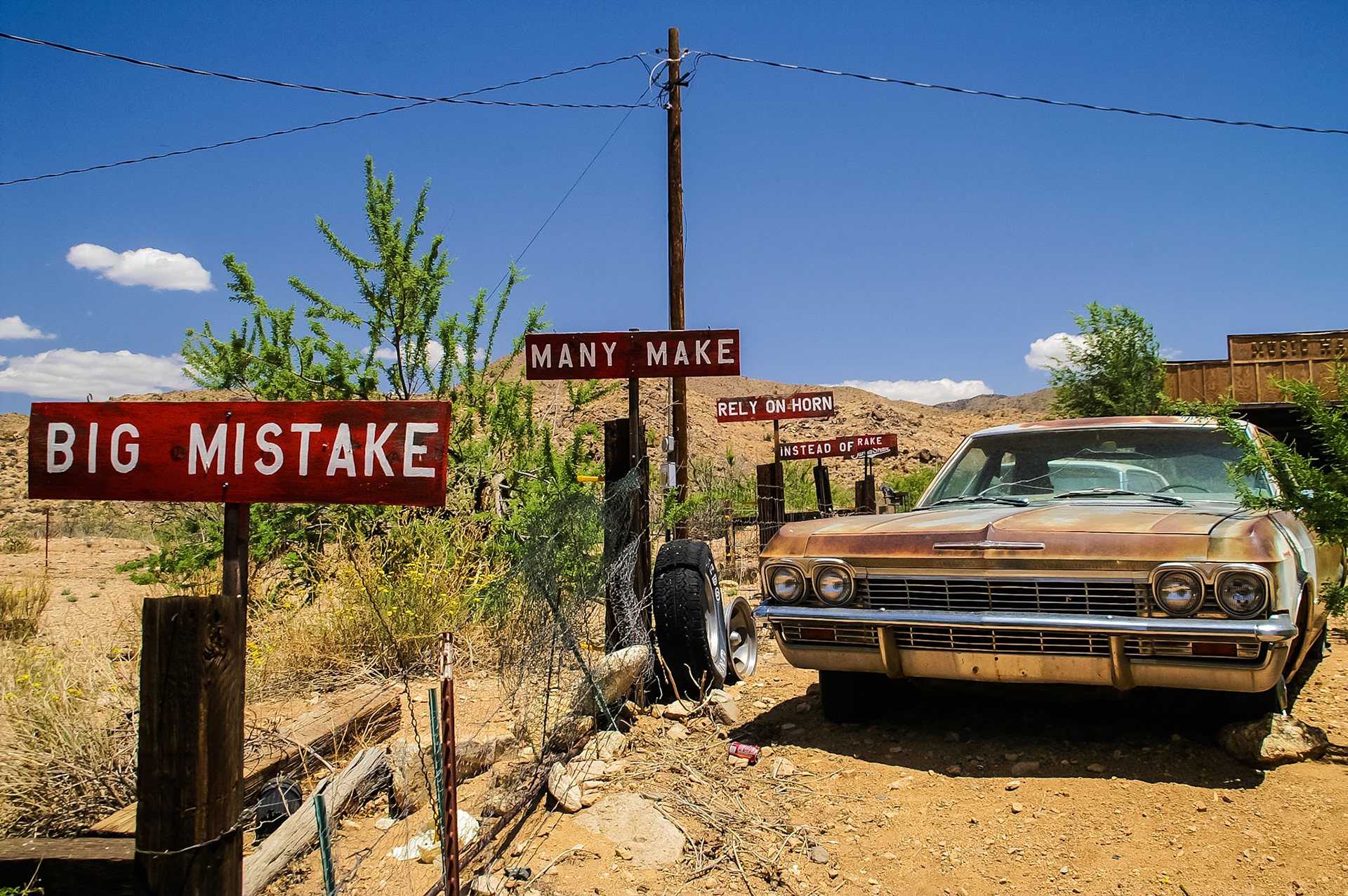 Big Mistake many make, rely on horn instead of break (Route 66)