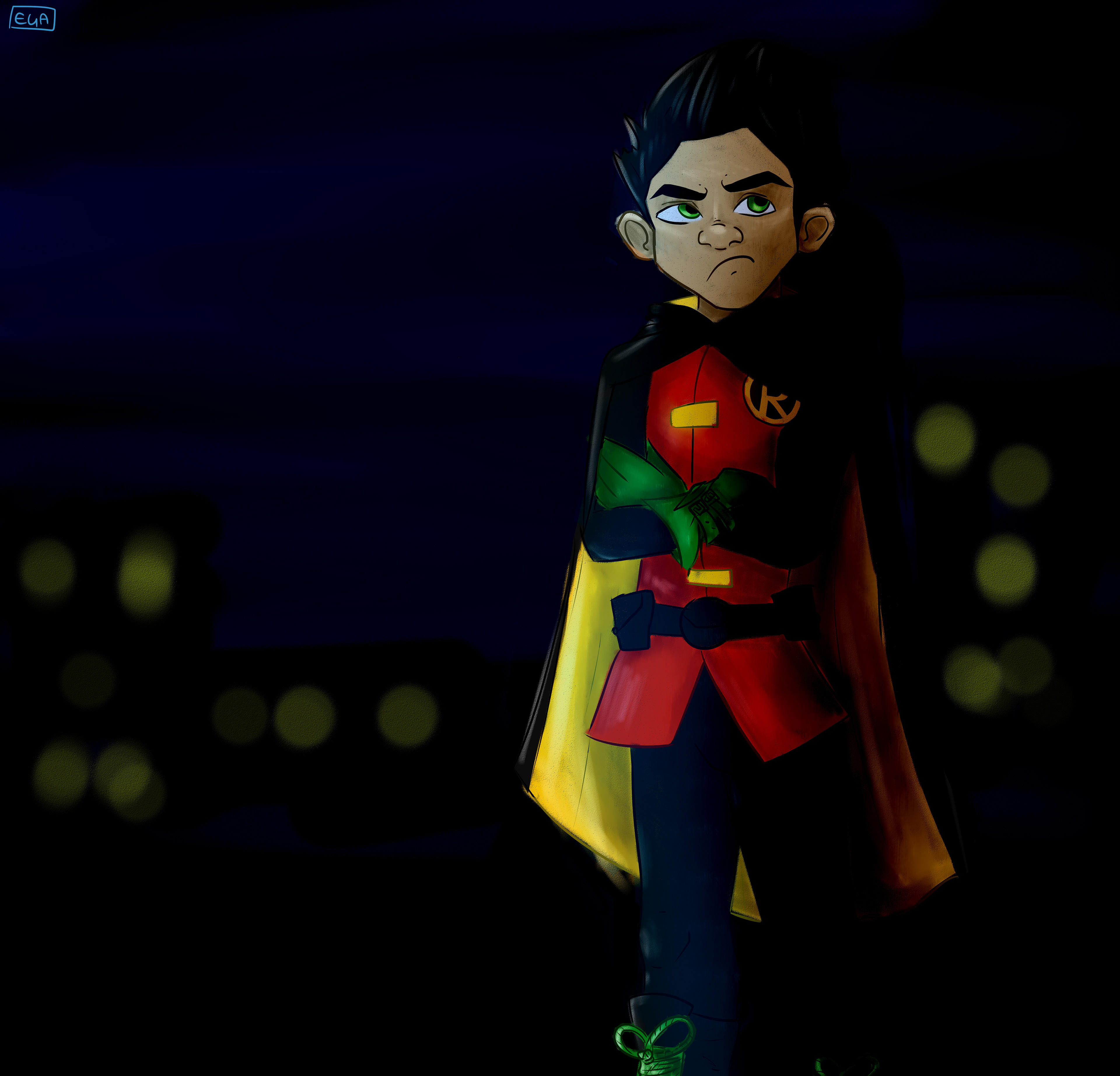 I tried some more anatomy here, trying to get the proportions right even though it was cartoonish.
