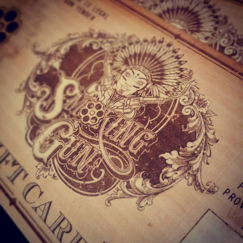 Smoking Gun branding - promtional gift cards