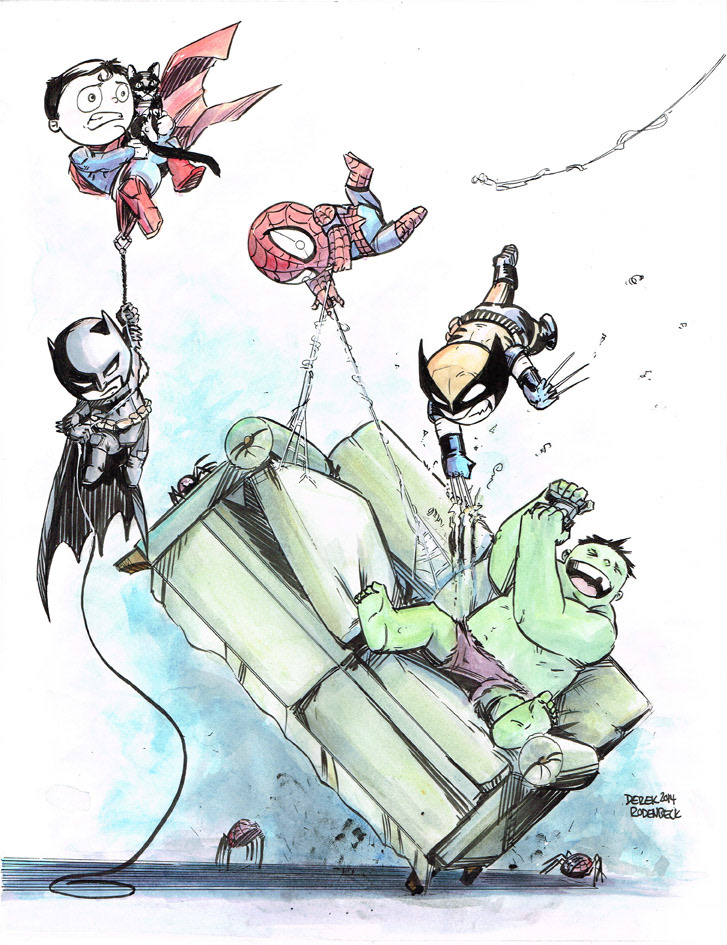 Marvel Babies – Ink and Digital art by Derek Rodenbeck derekro