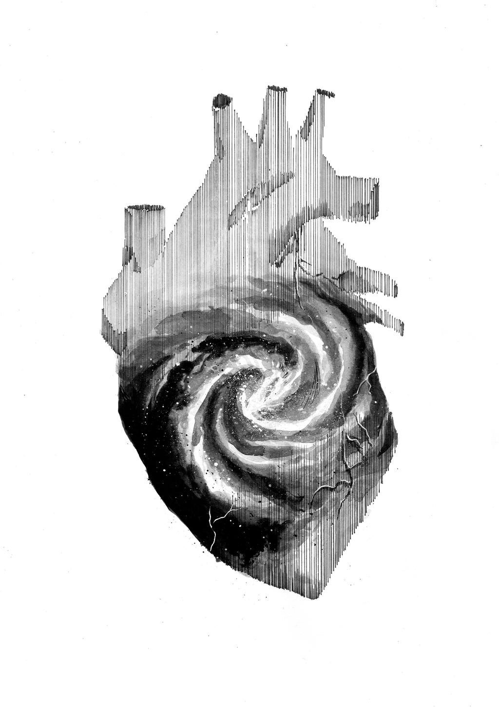 Heart of Nature NFT– Ink and Digital art by Derek Rodenbeck derekro