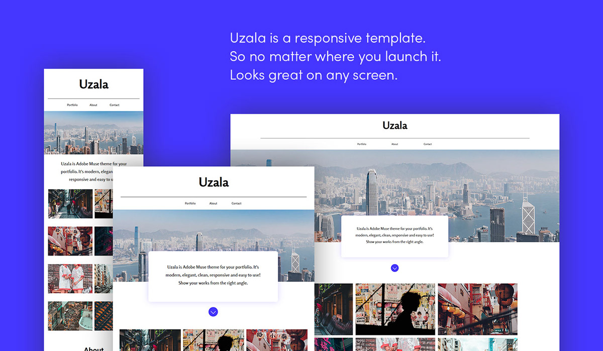 Georg Petrosky Uzala Simple Portfolio Template For Adobe Muse free 